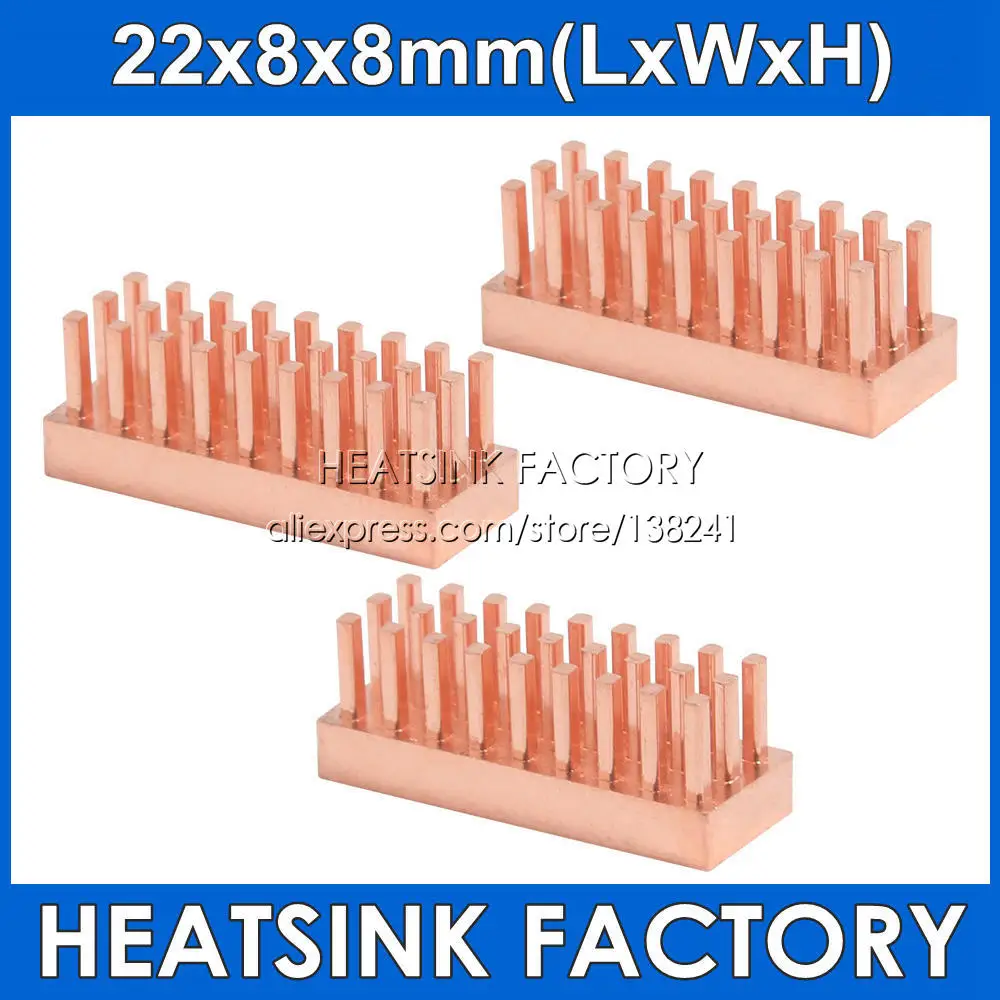 Радиатор из чистой меди 22x8x8 мм | Компьютеры и офис