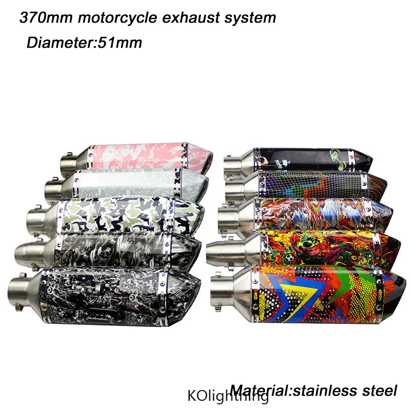 

Moto-Short Exhaust Muffler Pipe DB Killer Link 51mm Heade Motorcycle Stainless Steel Exhaust Silencer System