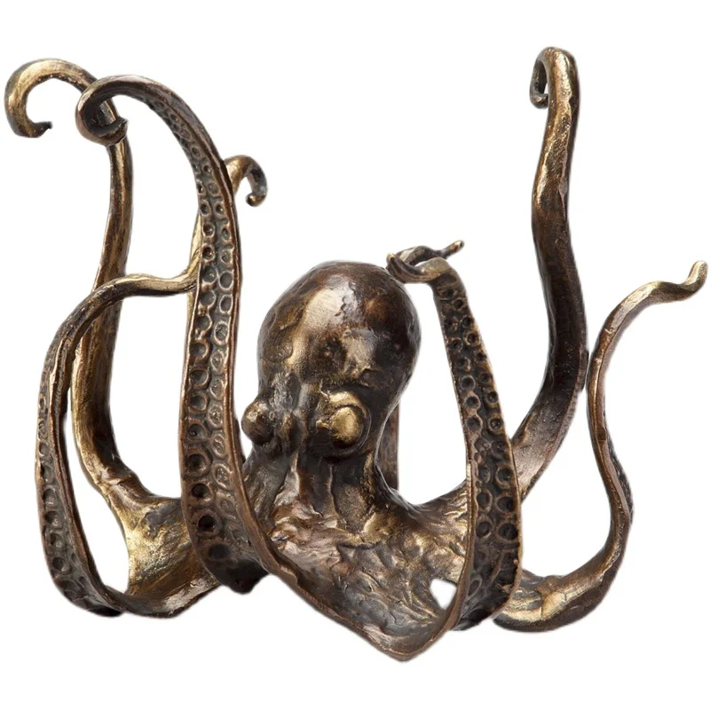 

Octopus Statue Resin Octopus Sculpture Crafts Octopus Mug Holder Fun Cast Iron Cup Holder Jewelry Holder Desktop Home Decor C609