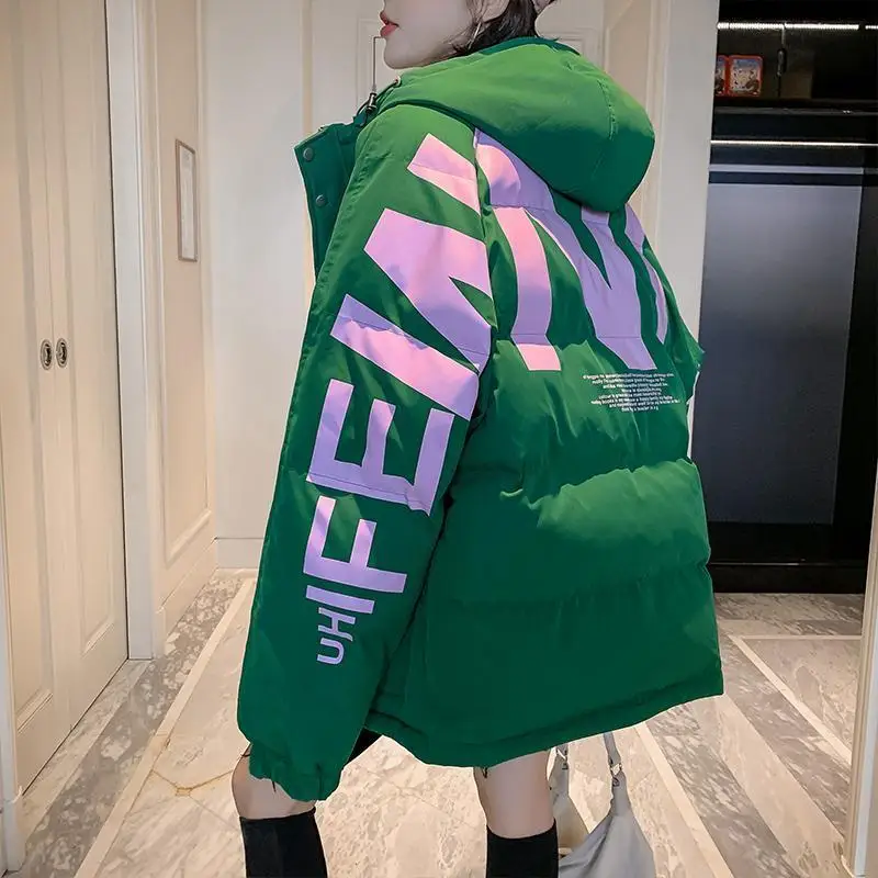 2023 Winter Bomber Jacket Women's Parkas Hooded Down Cotton Padded Coats Hip Hop Cotton Jackets Casual Thick Parka Warm Outwear