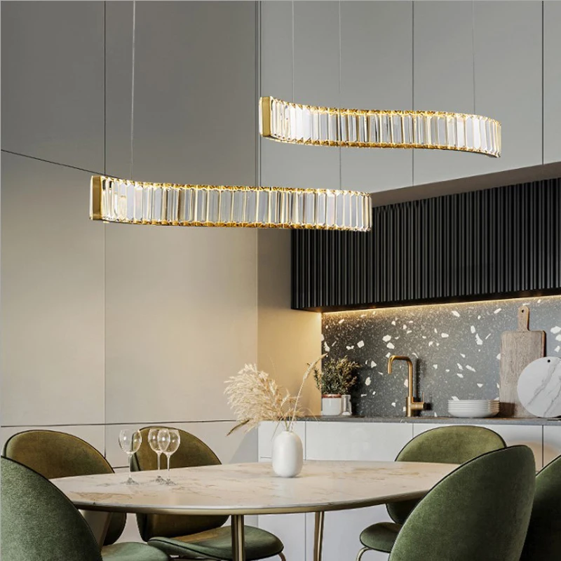 

Индивидуальный подвесной светильник для ресторана, роскошная Длинная лента, S-образный хрустальный светильник, декоративная люстра для кофе, ресторана, бара