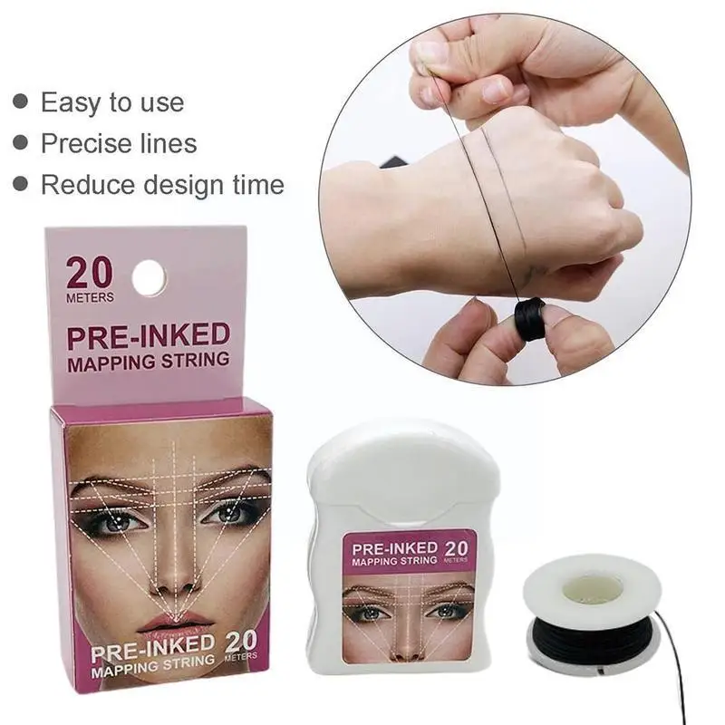 

1pc 20m Wenxiu With Ink Eyebrow Positioning Line Ink Design Mapping Marking Line Line Tattoo Box Symmetry Measuring G3i4