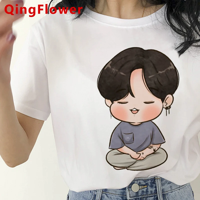 Женская белая футболка с принтом динамита в стиле K-POP | одежда