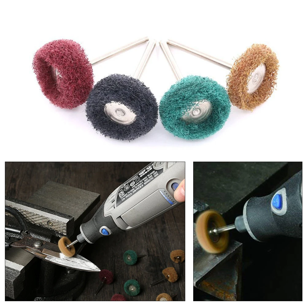 

Набор шлифовальных насадок Dremel, мини-щетка с абразивным кругом, насадка из нейлонового волокна для шлифовки, Полировочный диск, 40/60/80/100 шт.