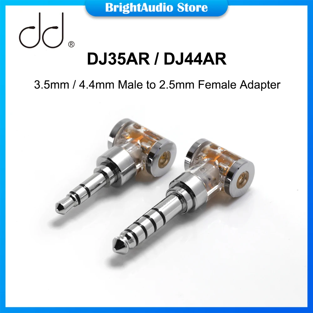 

DD ddHiFi DJ35AR DJ44AR полностью новый родиевый 3,5 мм/4,4 мм штекер до 2,5 мм гнездовой адаптер для 2,5 мм сбалансированного разъема наушников