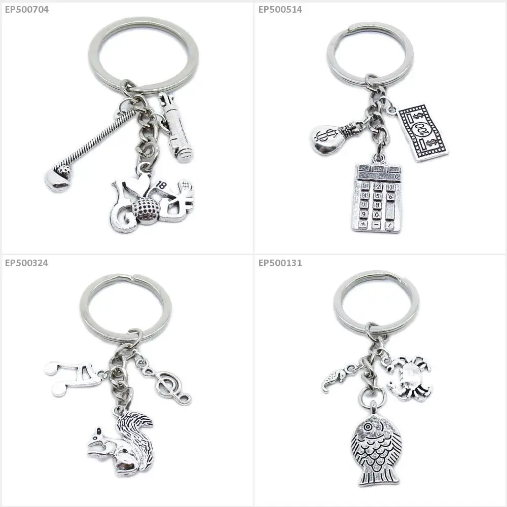 Брелок для ключей рыба лошадь морской конек краб белка нот музыкальный