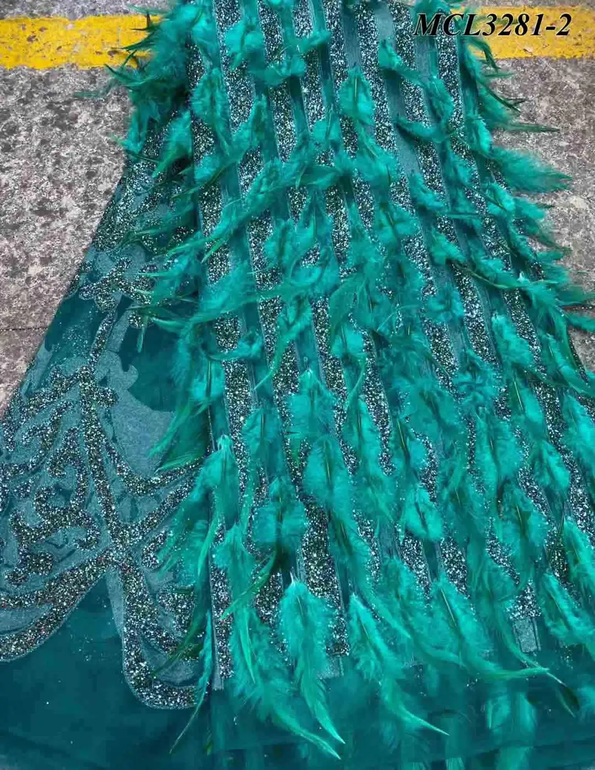 Оптовая продажа Зеленый Французский шитье 3D вышитый цветок из бисера с жемчугом