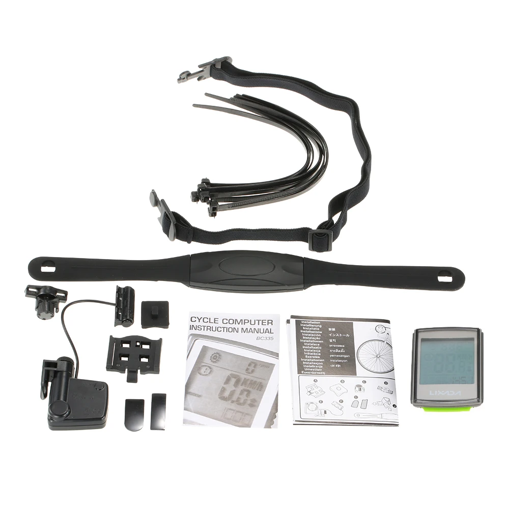 Lixada Многофункциональный 3-в-1 беспроводной ЖК велосипедный компьютер с