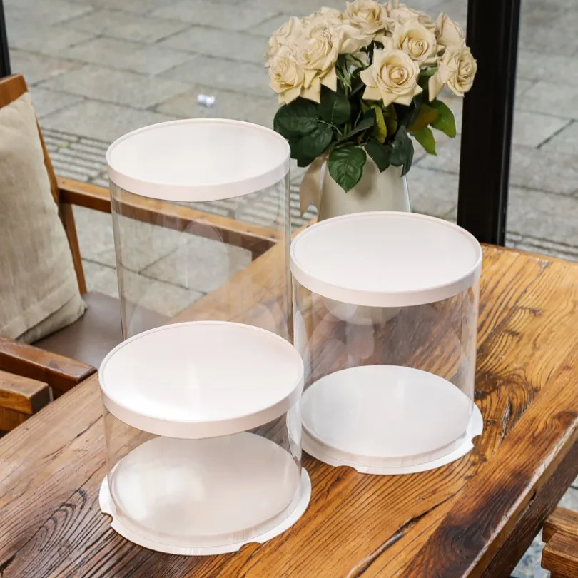 Прозрачная Круглая Коробка для выпечки 21*30 см новый прозрачный круглый узор