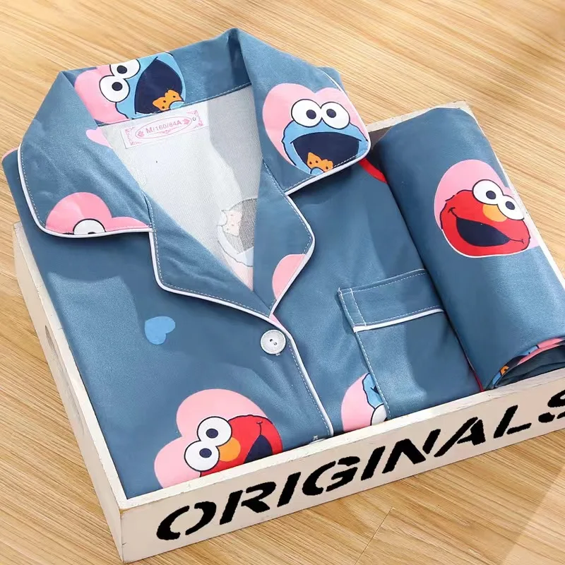 Пижамный комплект Женский на весну и осень новый стиль Повседневный Кардиган со