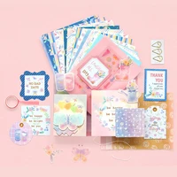 118 pcs memo pad material paper set stickers writing paper cards diy diary scrapbooking decoration journaling gift stationery