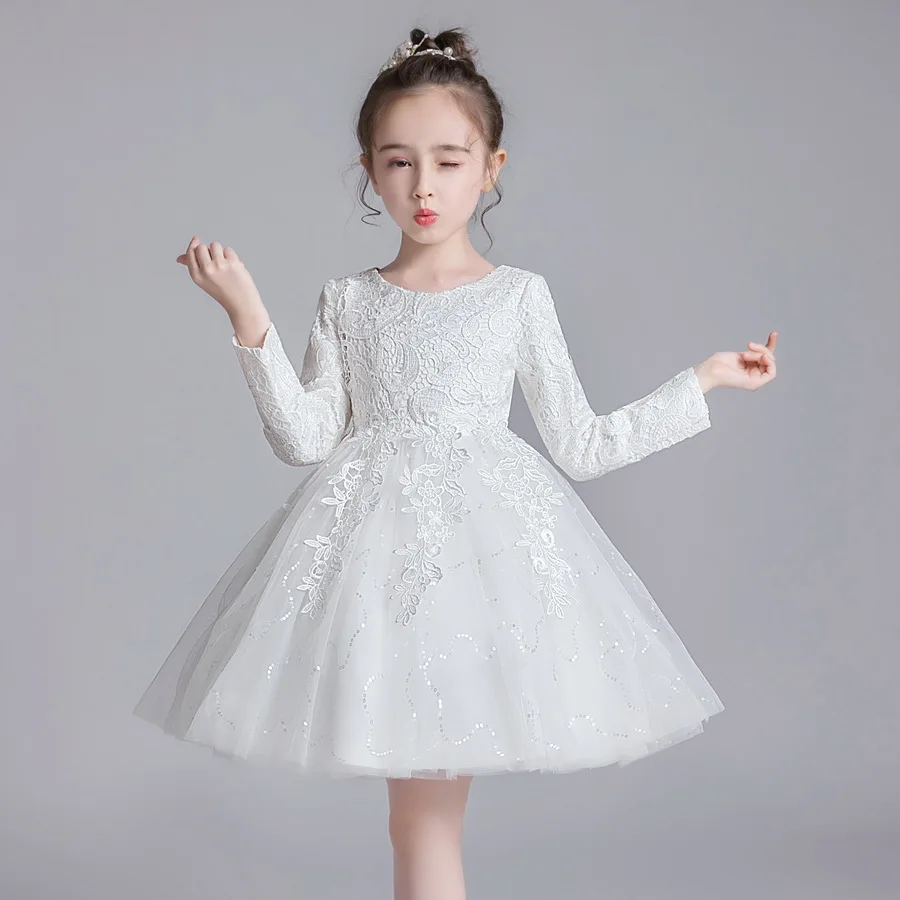 Детское платье принцессы с длинным рукавом для девочек Модное детское на день