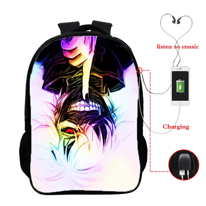 Водонепроницаемый нейлоновый женский рюкзак Женский Аниме Tokyo Ghoul Kaneki школьный