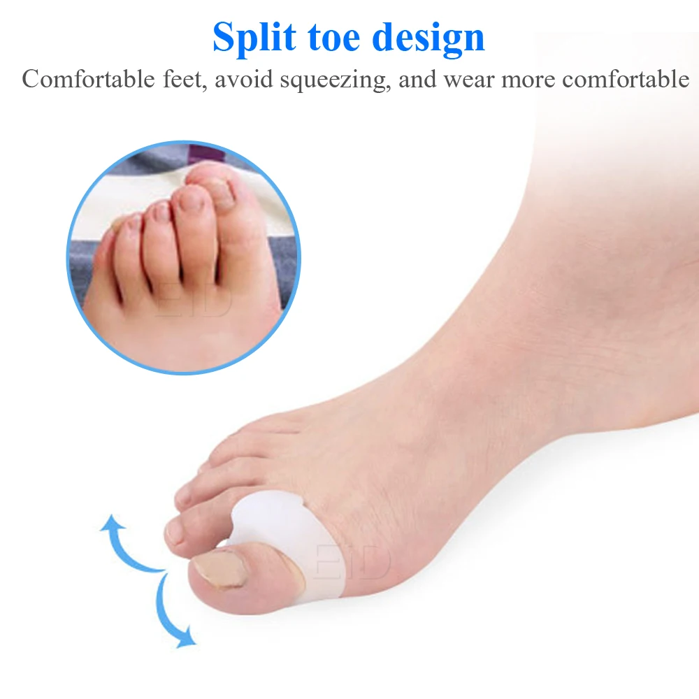 EiD 2Pcs Silicone Toe Separator Bunion Splint Hallux Valgus Orthosis Correction Overlapping Spreader Foot Protector Inserts - купить по