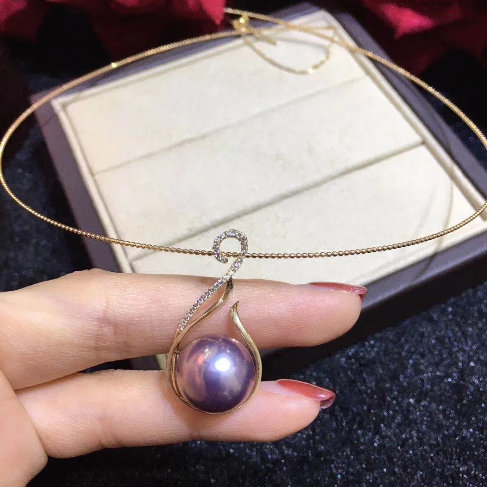 

Real AU 750 18K Gold Pendant Mountings Findings Jewelry Mounts Settings Accessories Parts for Pearls Agate Coral Crystals Jade