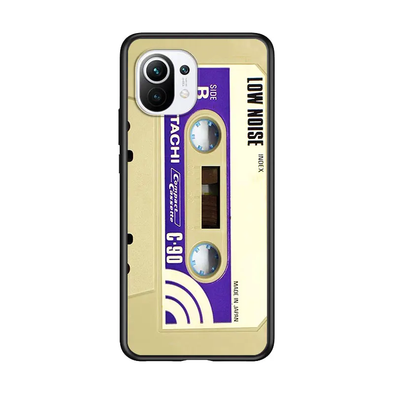 

Retro vintage tape for Xiaomi Mi 11 10T Note 10 Ultra 5G 9 9T SE 8 A3 A2 A1 6X Pro Play F1 Lite 5G Black Phone Case