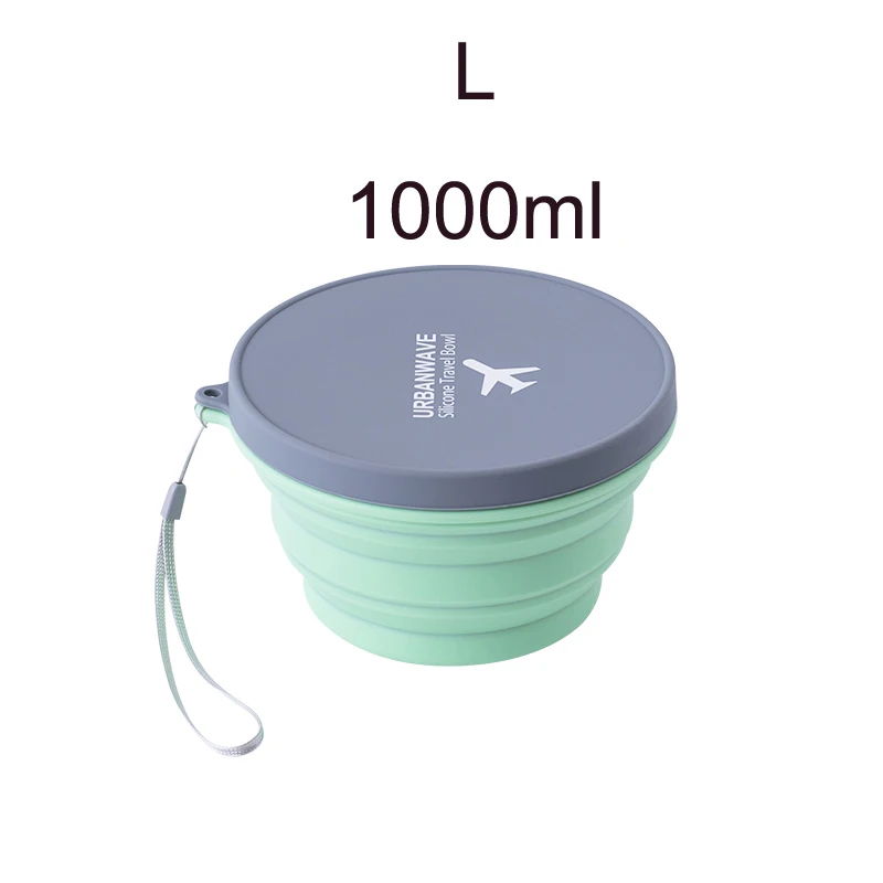 L light green Дорожная Складная чашка для путешествий, складная чашка для воды, складная чаша, силикагель, портативная выдвижная - Цвет: L light green