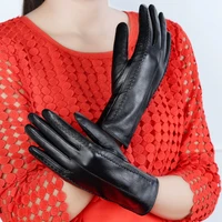 winter riding warmth and velvet leather gloves women waterproof touch screen cold proof leather gloves women winter