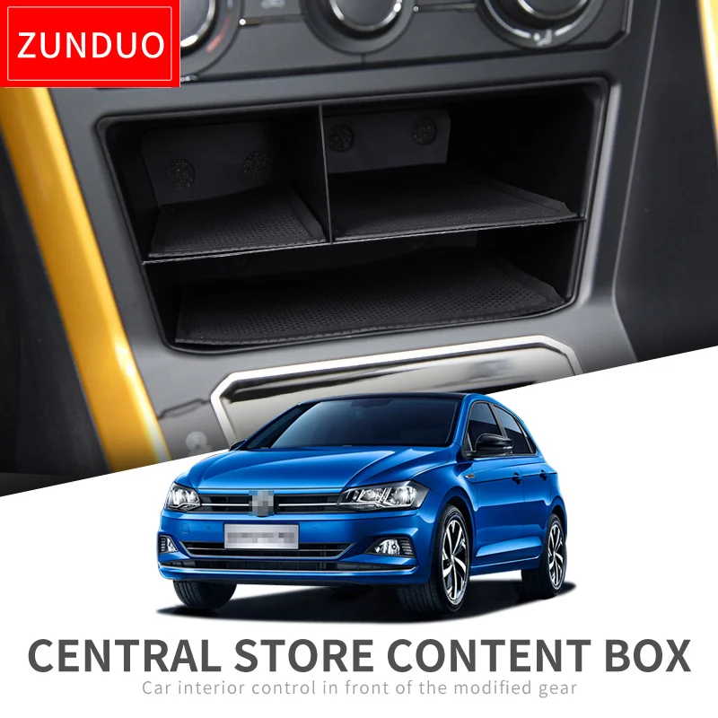 ZUNDUO центральной консоли коробка для хранения VW POLO 2018 2019 плюс GTI приборной панели