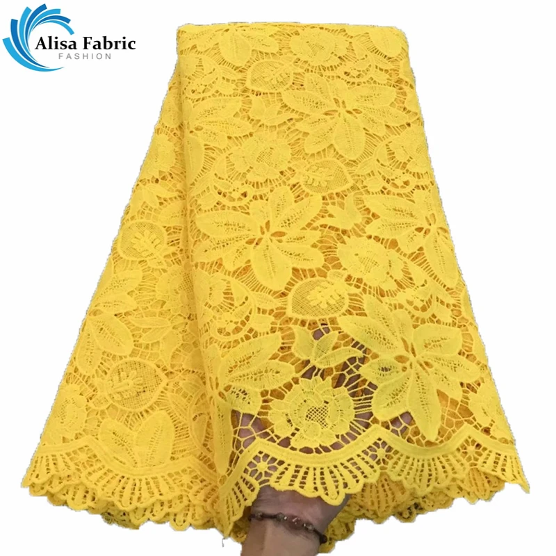 

African Cord Lace Fabric Guipure Lace Fabric Latest Design Cord Lace Nigerian Party Water Souble Lace For Wedding Dress