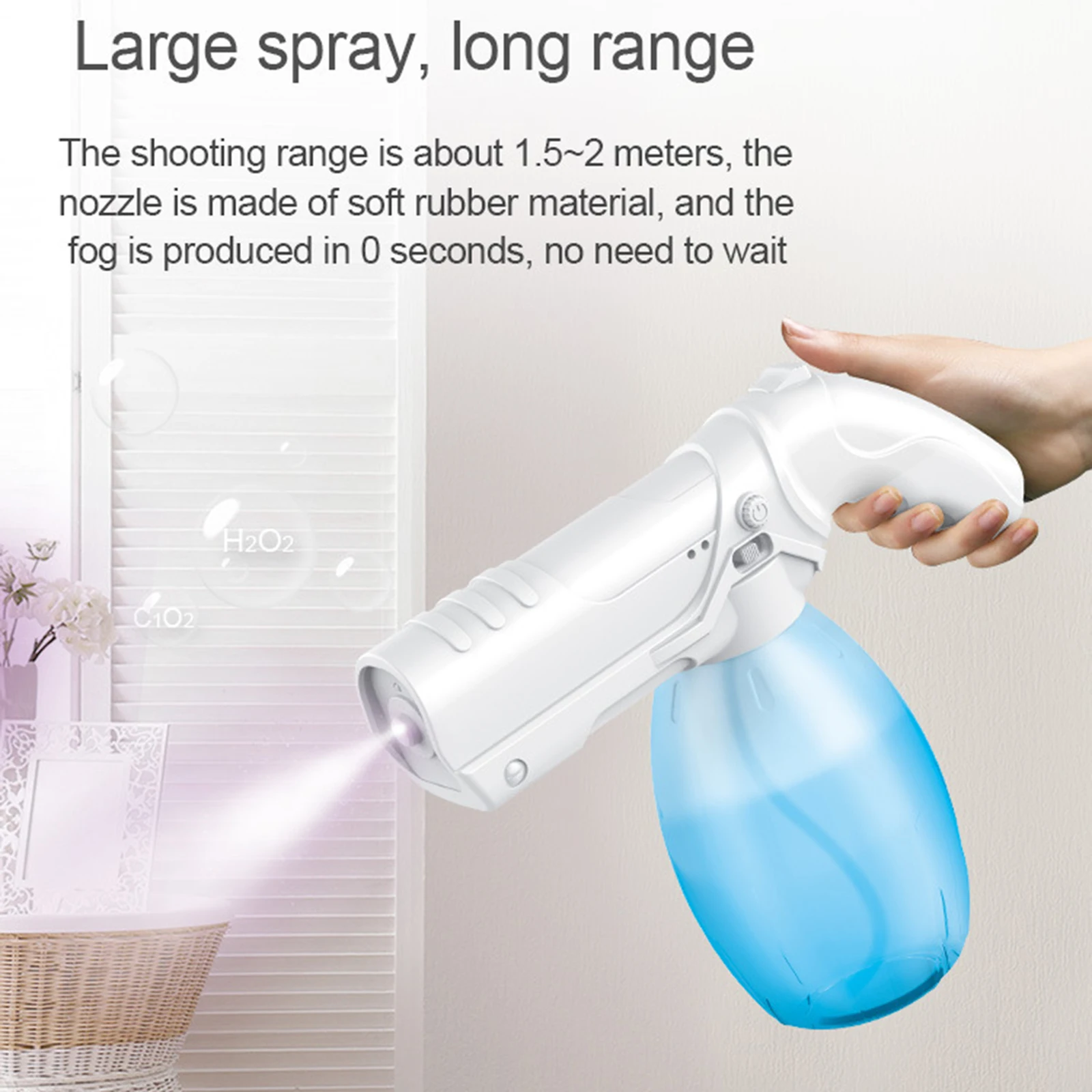 

800 мл беспроводной электрический дезинфицирующий опрыскиватель синий светильник дезинфицирует Электрический распылитель для дома и офиса