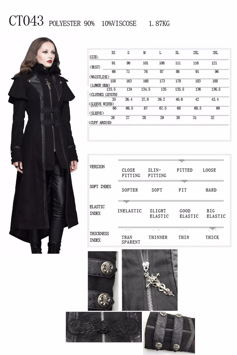 Модный женский Готический приталенный асимметричный подол Devil красивый зимний