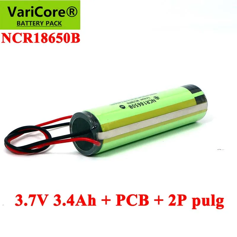 3,7 V 3.4Ah 18650 NCR18650B 3400 мА/ч, Перезаряжаемые литий-ионная батарея с PCB + Американская классификация проводов 2р штекером для электрических игрушках на гвозде лампа батареи