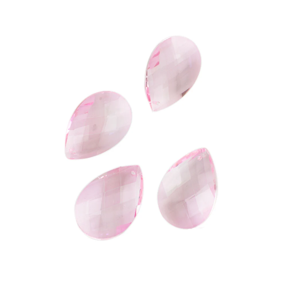 

38mm/50mm Pink Tear Drop Glass Crystal Prism DIY Pendant Chandelier Jewelry Lighting Part For Decoration