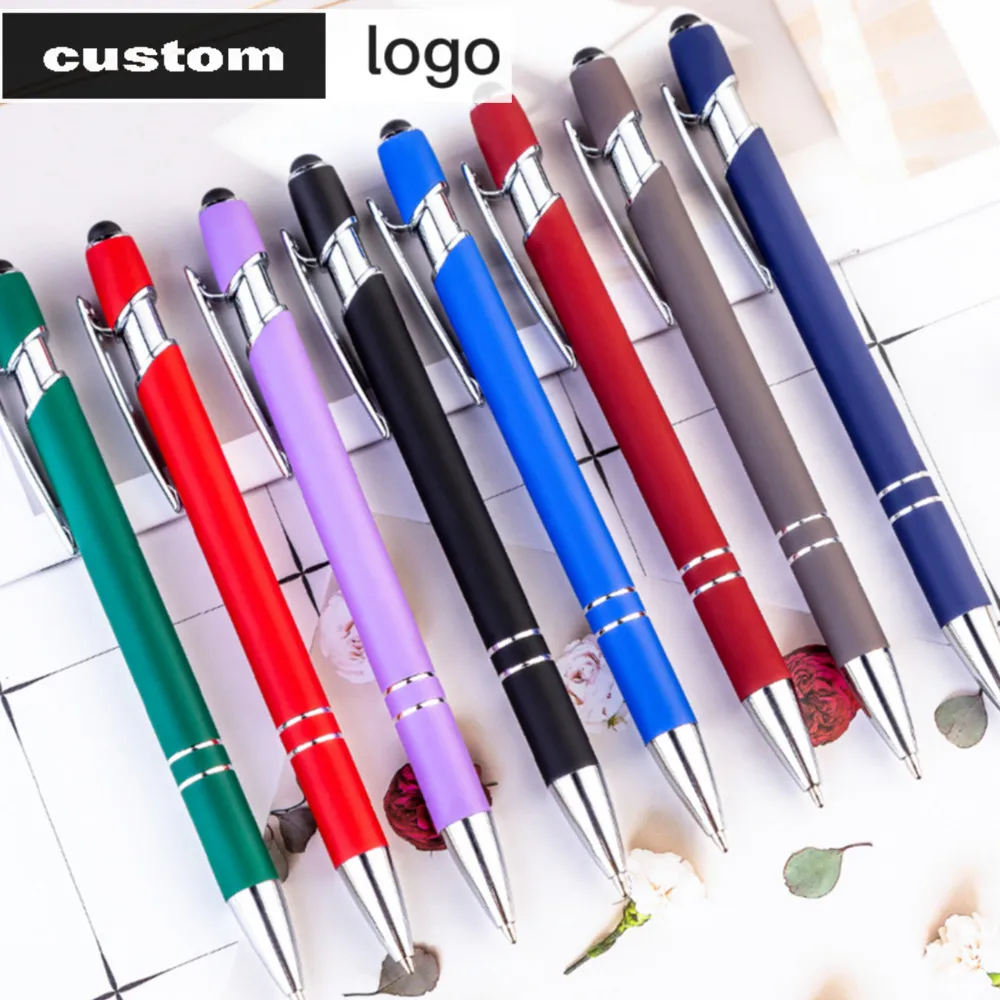 

Customized LOGO Metal Handwritten Touch Ballpoint Pen Cute Wedding Birthday Gift Gel Pens School Office Lettering Signature Pen