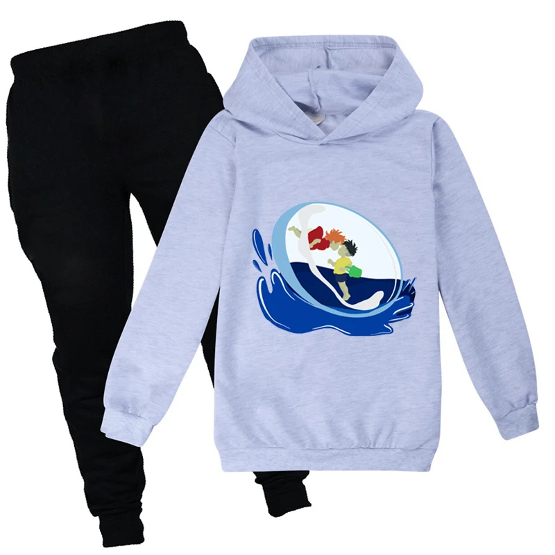 

Long Sleeve Hoodie+pant PCS Ponyo Print Customize 100% Cotton PullOver Tops Spring Autumn Tracksuit Halloween Outfits for Girls
