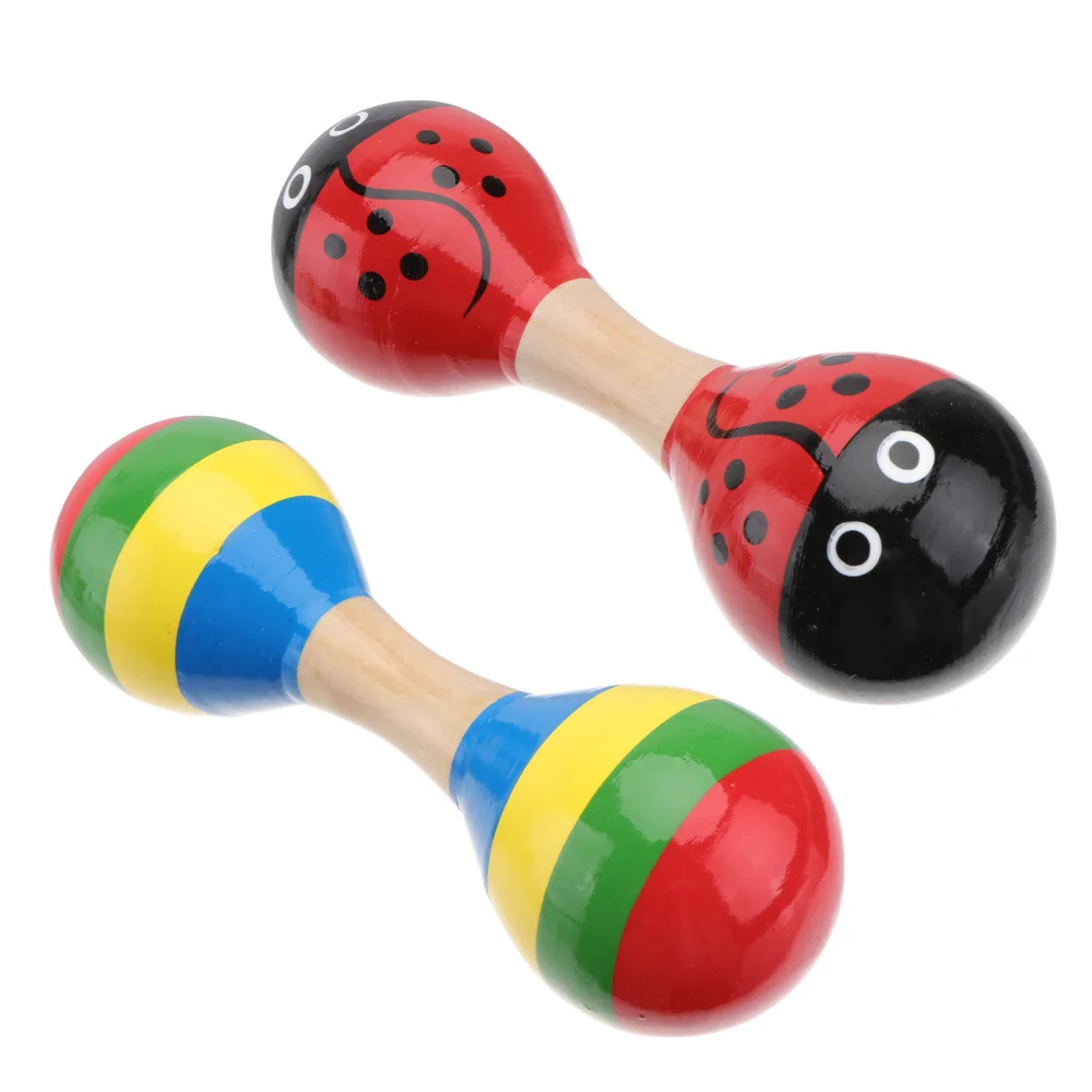

2pcs Wooden Sand Hammer Kis Kid Educational Instrument
