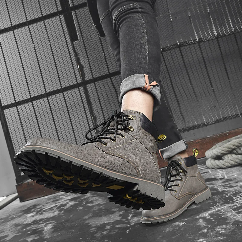 

High Top Men Shoes High Top Shoes Men Hightop Sneakers For Boots Sport Mens Man Bocanci Military Winter Men's Home Handmade