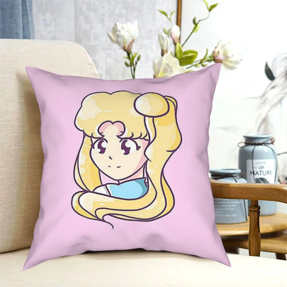 

New Sailor Moon Throw Pillow Cushion Cover Decorative Pillowcases Case Home Sofa Cushions 40x40,45x45cm(Double Sides)