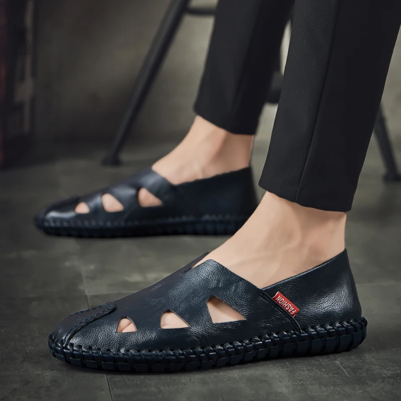 Новые мужские прогулочные туфли из микрофибры для отдыха мокасины лоферы на