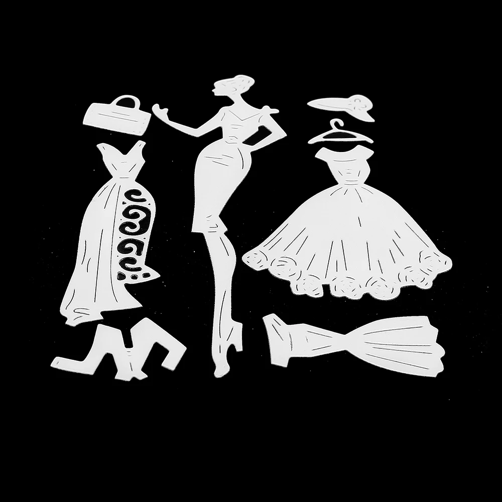 Платье трафарет Женщины Металлические Вырубные штампы для скрапбукинга альбом
