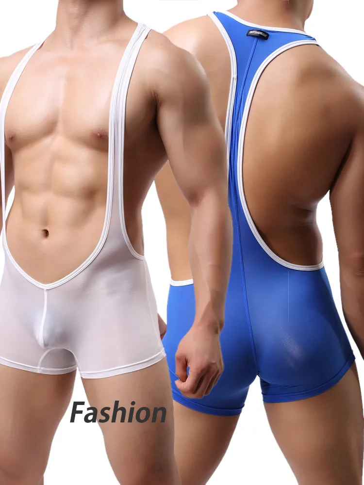 

Men's One-piece Wrestling Suit Super Soft Nylon Swimsuit Boxer Underwear Sexy Temptation Men's Underwear Nightclub Man
