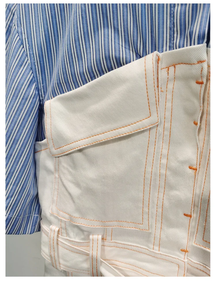 

High Quality Niche Design Spring/summer New Striped Stitching Short-sleeved Slim Fit Belt Dress Women Trendy