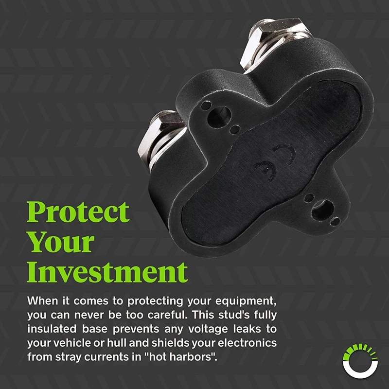 

4Pc Battery Power Distribution Terminal Block [M8 Dual Studs] [Max 48V DC 80A] Ground Insulated Junction Post