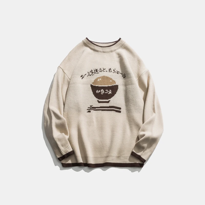 Мужской пуловер свитеры в стиле ретро японском с мультяшным рисунком акриловый