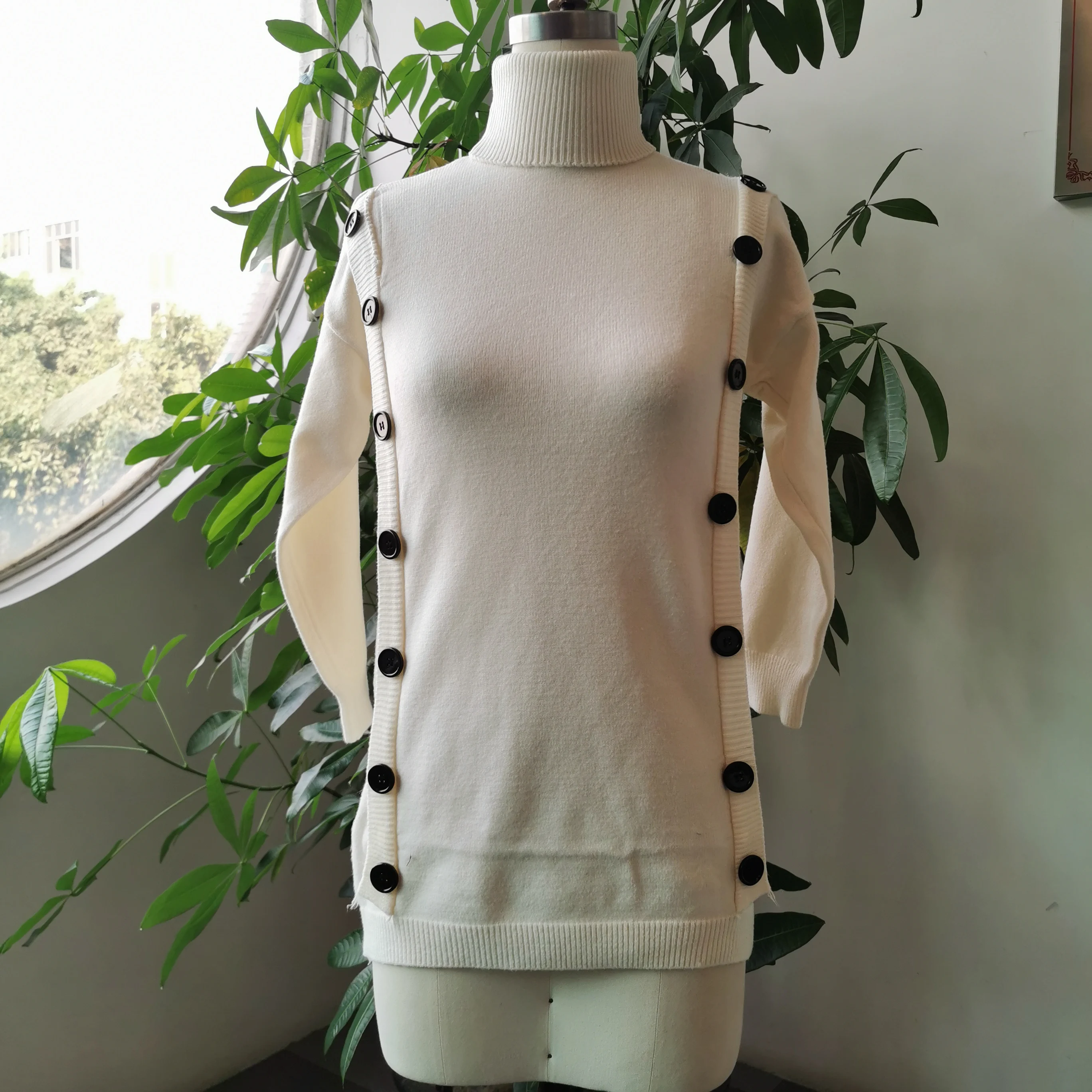 Утепленный женский свитер корейский Повседневный трикотажный пуловер с высоким