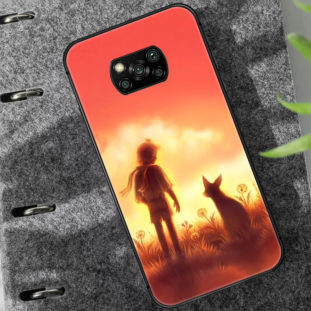 

Cartoon The Little Prince and the fox Phone case Cover Hull For Xiaomi Mi A2 A3 8 9 9T Note 10 Se Lite Pro black Cell Fashion