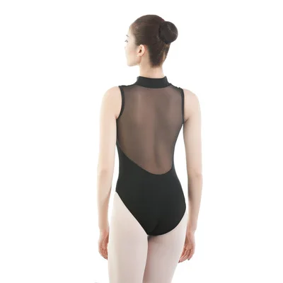 Черный с низким вырезом на спине без рукавов для детей одежда танцев взрослых