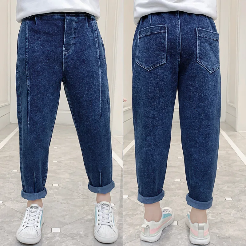 

Girls' jeans spring 2021 new children's spring and autumn trousers, girls pants, loose and versatile casual pants