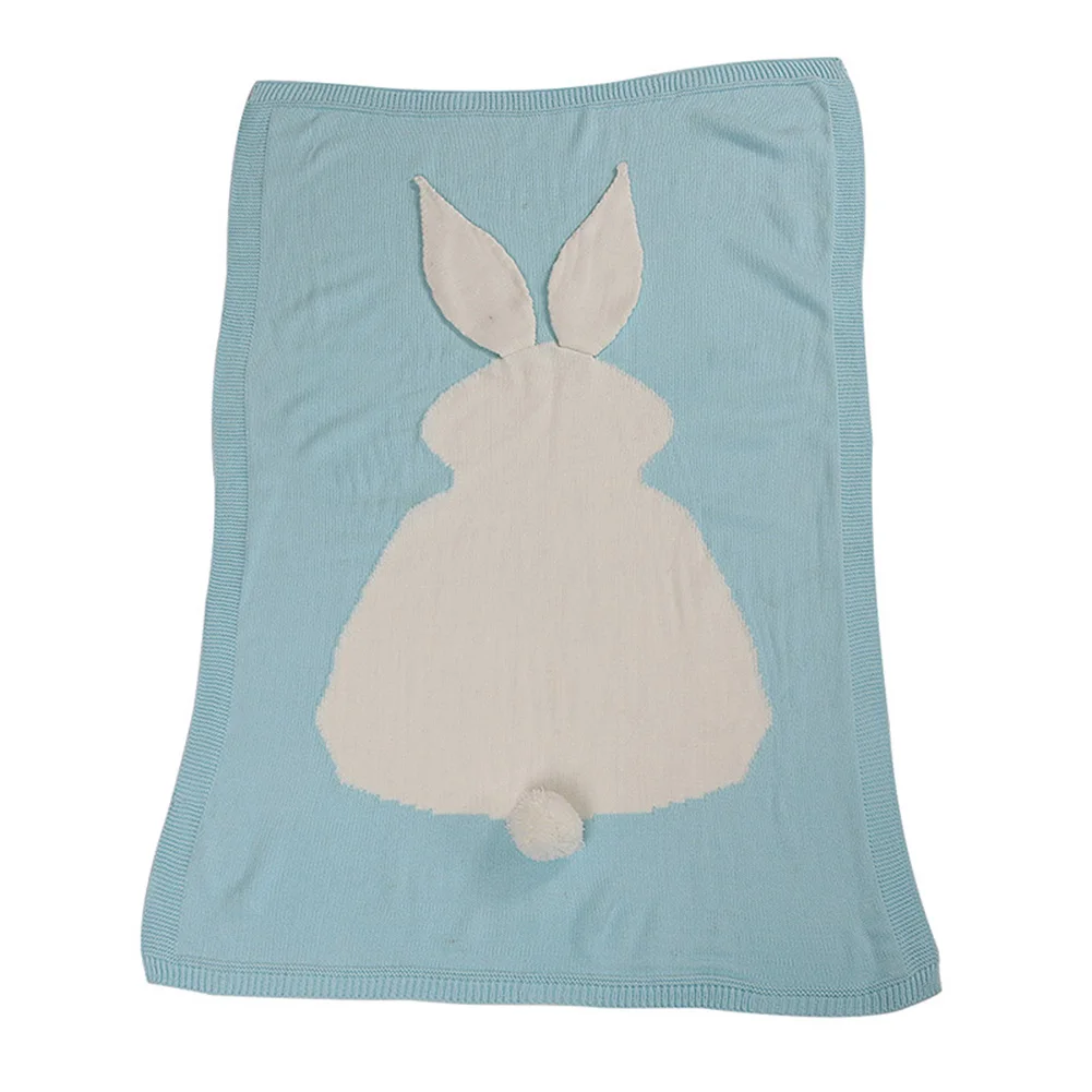 

Cartoon Rabbit Baby-Blanket Newborn Swaddle Wool Crochet Knitted Children's Blanket Soft Swaddling Stroller Cover Bath Towel