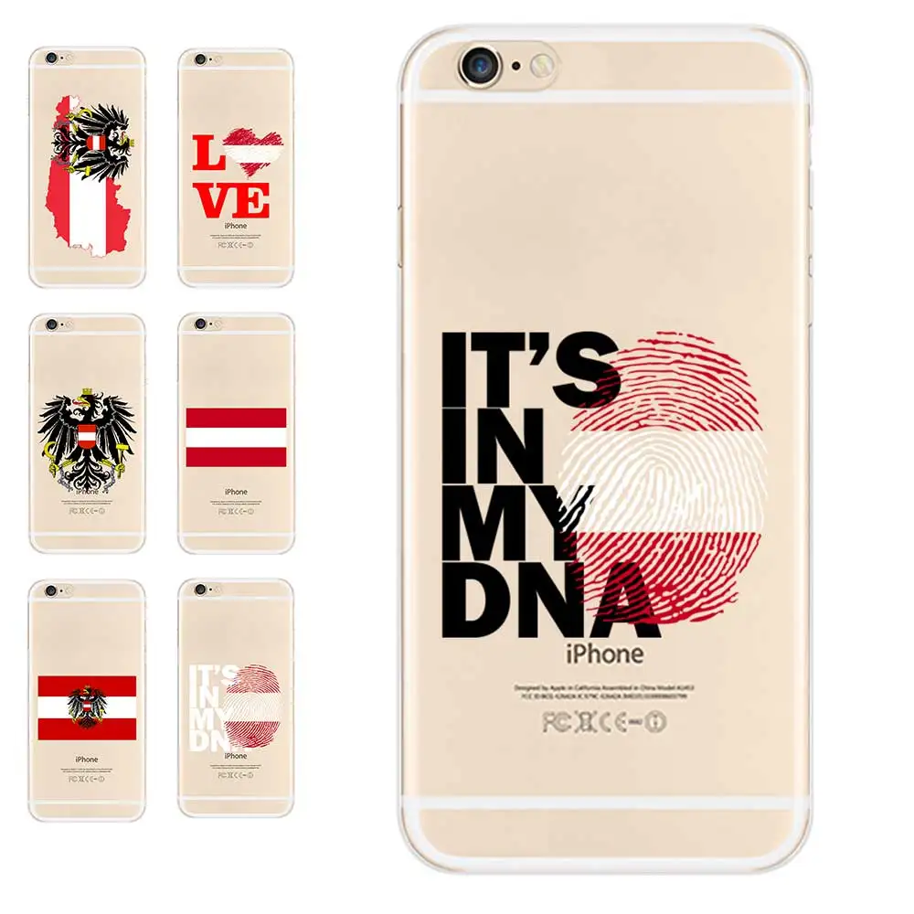 

Transparent TPU Phone Cases For iPhone 6 7 8 S XR X Plus 11 Pro Max SE2 Austria National Flag Coat Of Arms