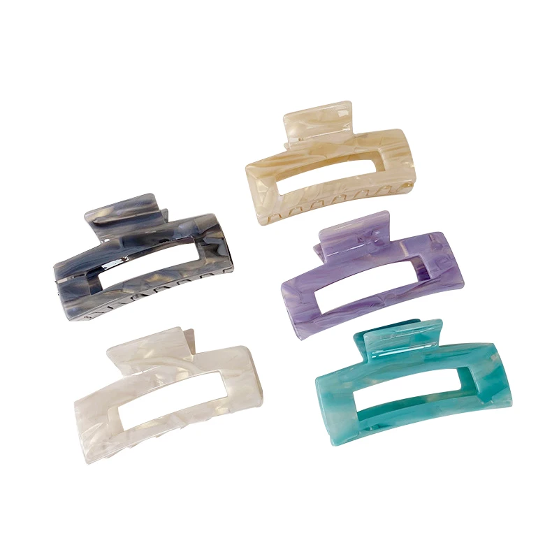 

Big Geometric Barrette Acetate Hair Claw Elegant Acrylic Hairpins Fashion Bath Clip Ponytail Clip Barrettes Solid Color