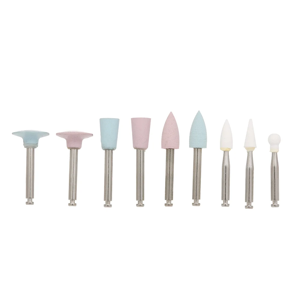 1 Set Teeth Whiting Composite Low-speed Dental Polishing Kit Light-cured Resin Silicone Rubber Ceramic Polishers |