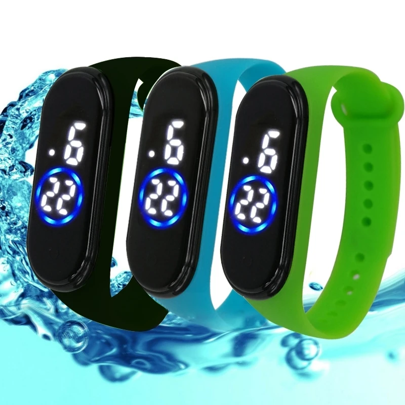 Новые мужские и женские спортивные повседневные силиконовые часы с подсветкой