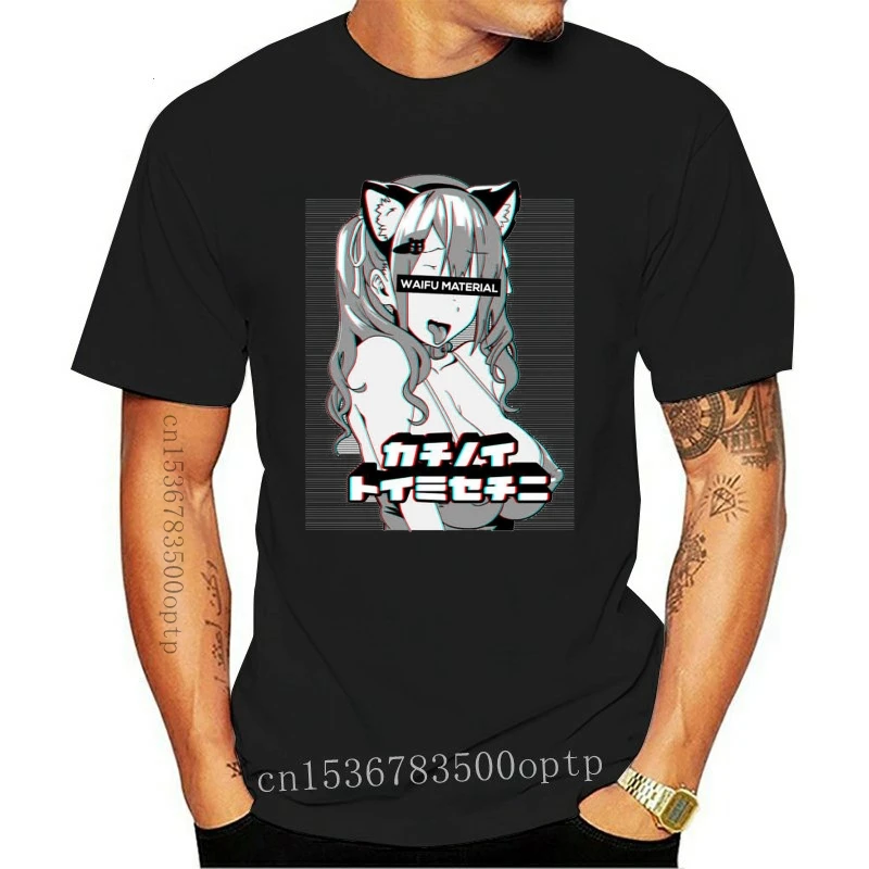 New Ahegao T-Shirt Lewd Anime Shirt And Neko Cosplay Gift Black, Navy T-Shirt Printed Tee Shirt