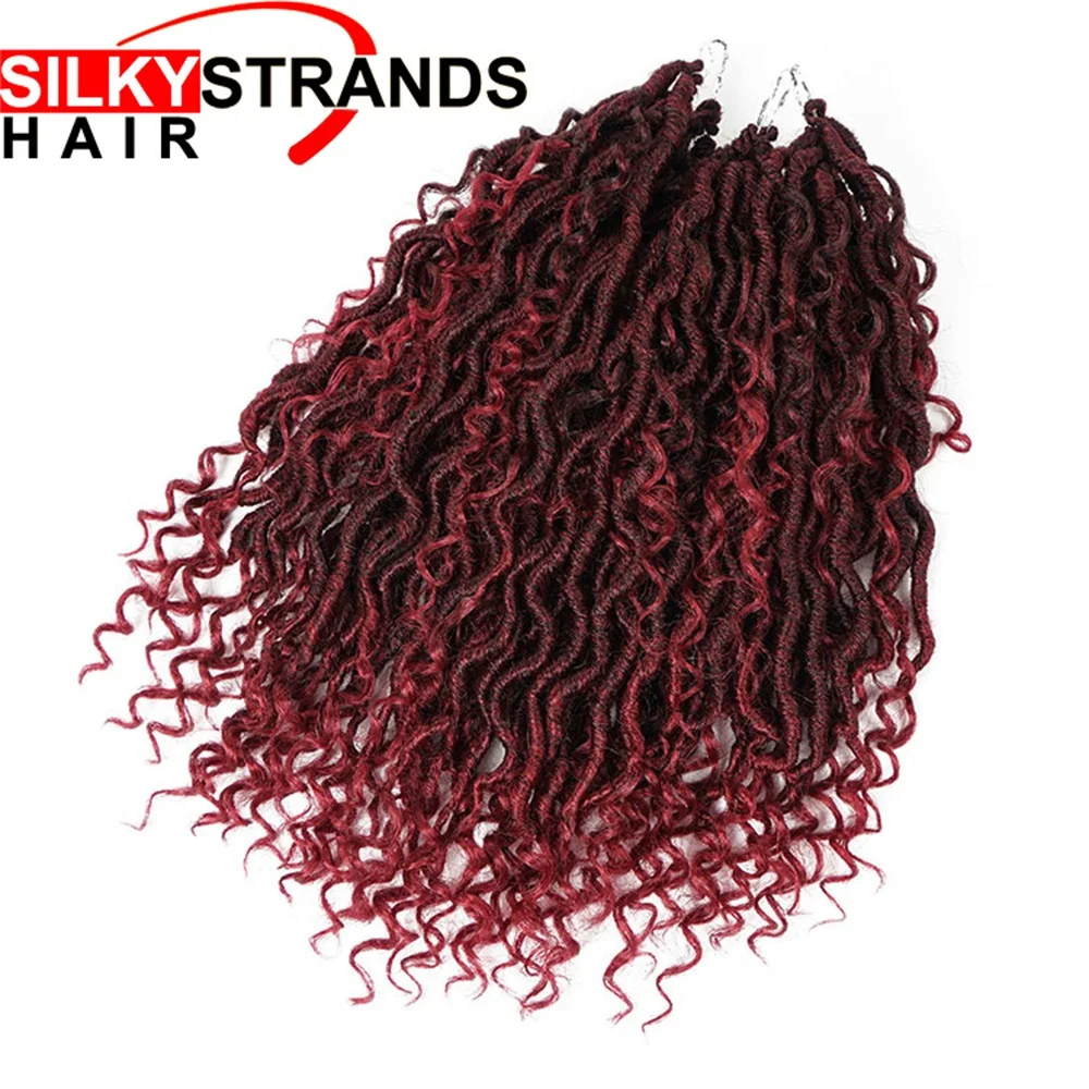 

24 Strands Ombre Goddess River Locs Crochet Hair Extensions Afro Synthetic Curly Twist Hair Locks Crochet Braids For Black Women